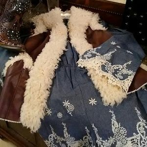 Chambray and Embroidery Romper